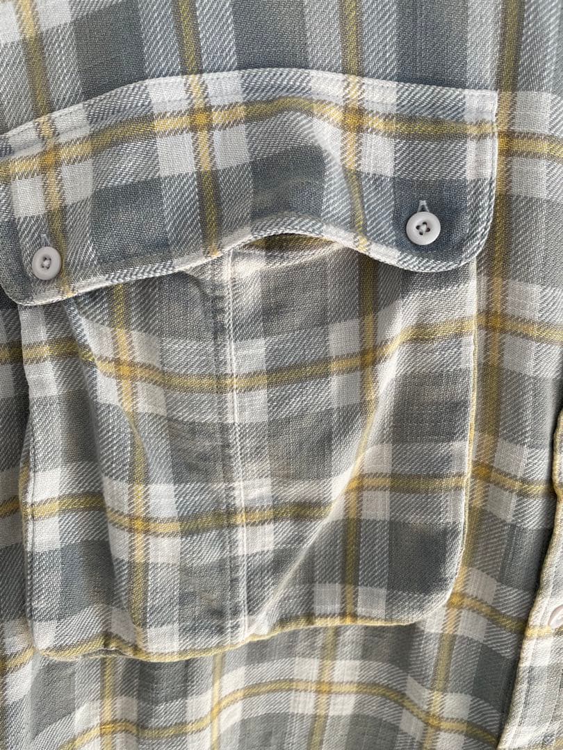 R13 オーバーサイズチェックシャツ XS グレー系