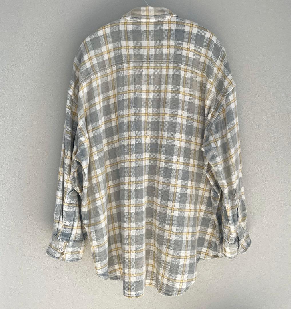 R13 オーバーサイズチェックシャツ XS グレー系