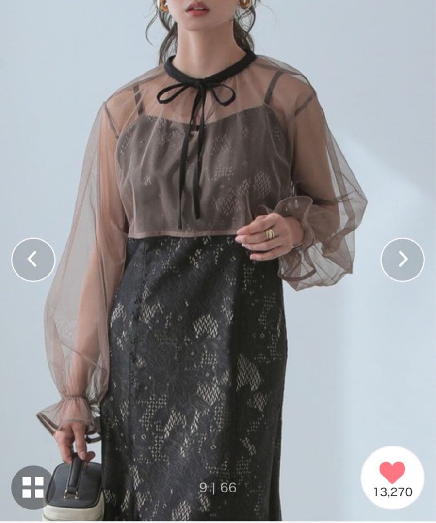 3wayシフォンボレロ&レースキャミドレス 結婚式 ワンピース　Ｌサイズ　黒