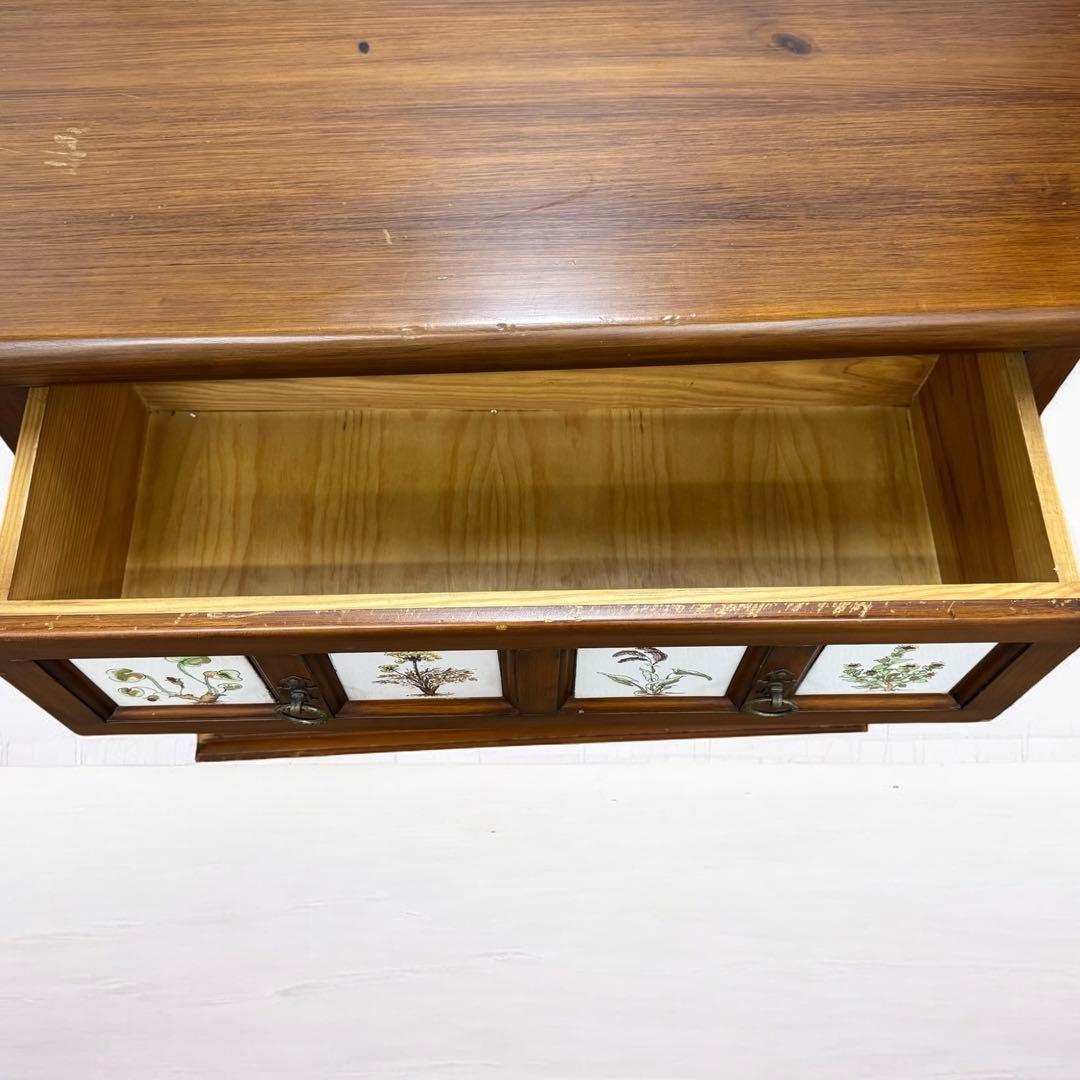 スペイン家具　バレンシア　タイル貼り　チェスト　北欧　アンティーク　レトロ