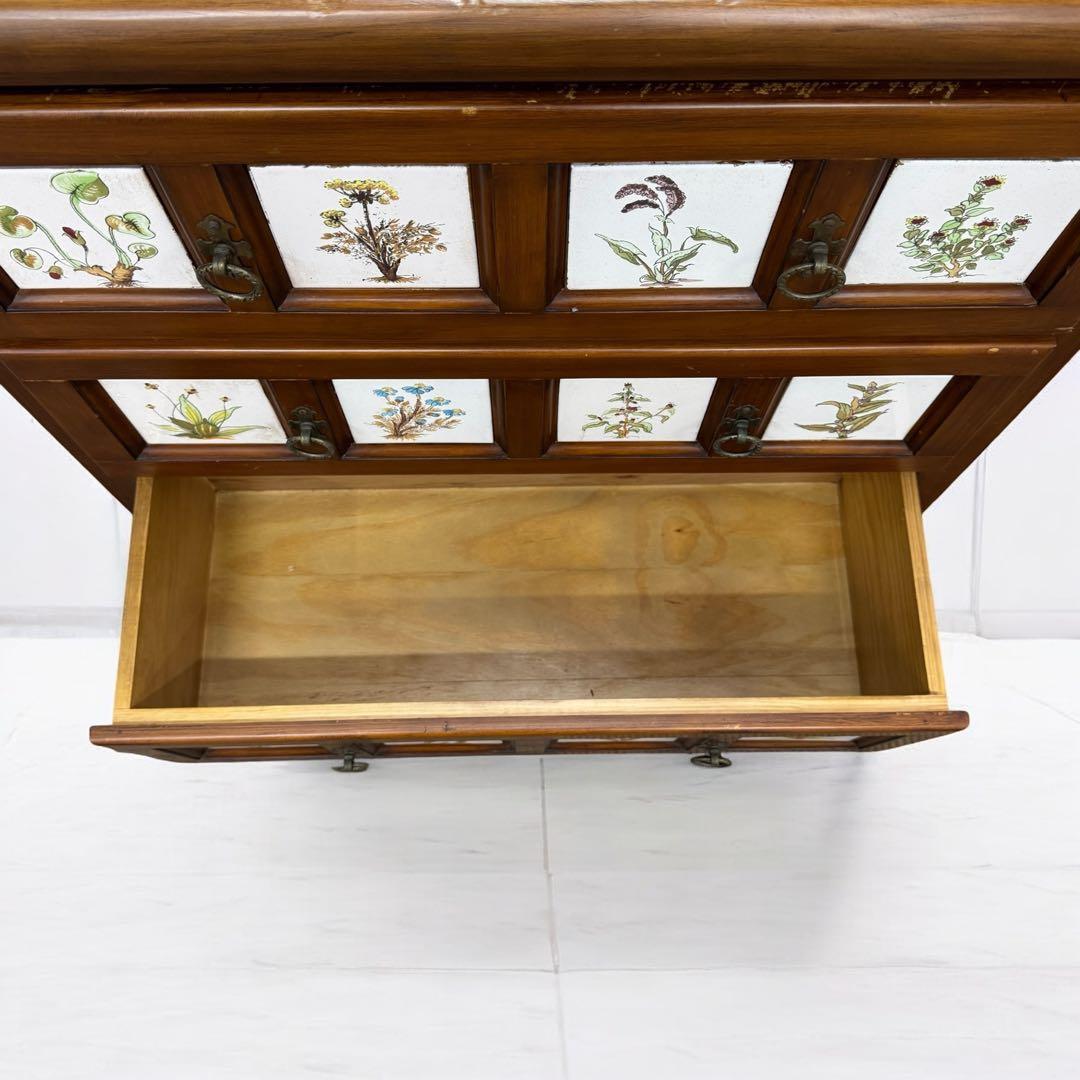 スペイン家具　バレンシア　タイル貼り　チェスト　北欧　アンティーク　レトロ