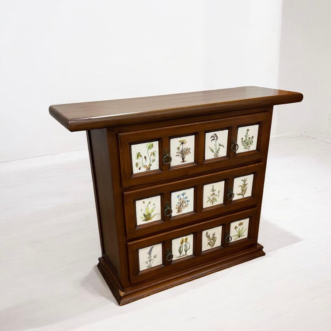 スペイン家具　バレンシア　タイル貼り　チェスト　北欧　アンティーク　レトロ