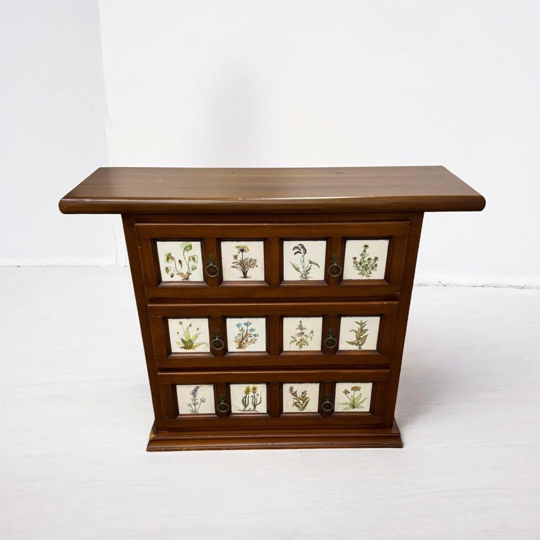 スペイン家具　バレンシア　タイル貼り　チェスト　北欧　アンティーク　レトロ