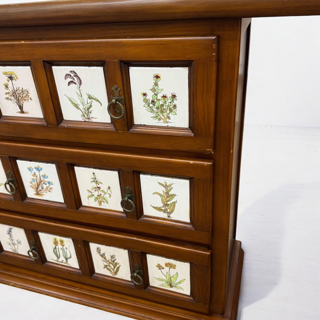 スペイン家具　バレンシア　タイル貼り　チェスト　北欧　アンティーク　レトロ