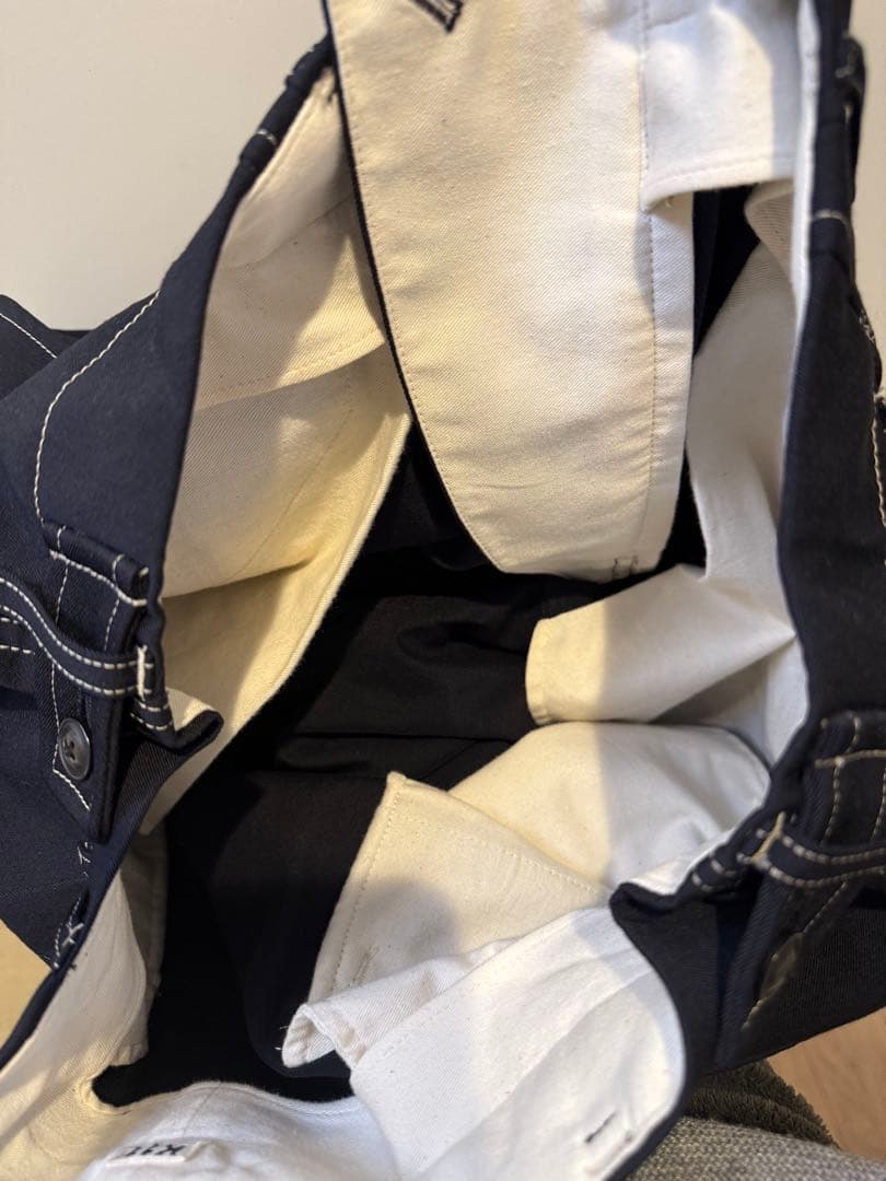 日本製コッキKHOKIウール100%ブラックカーゴパンツ