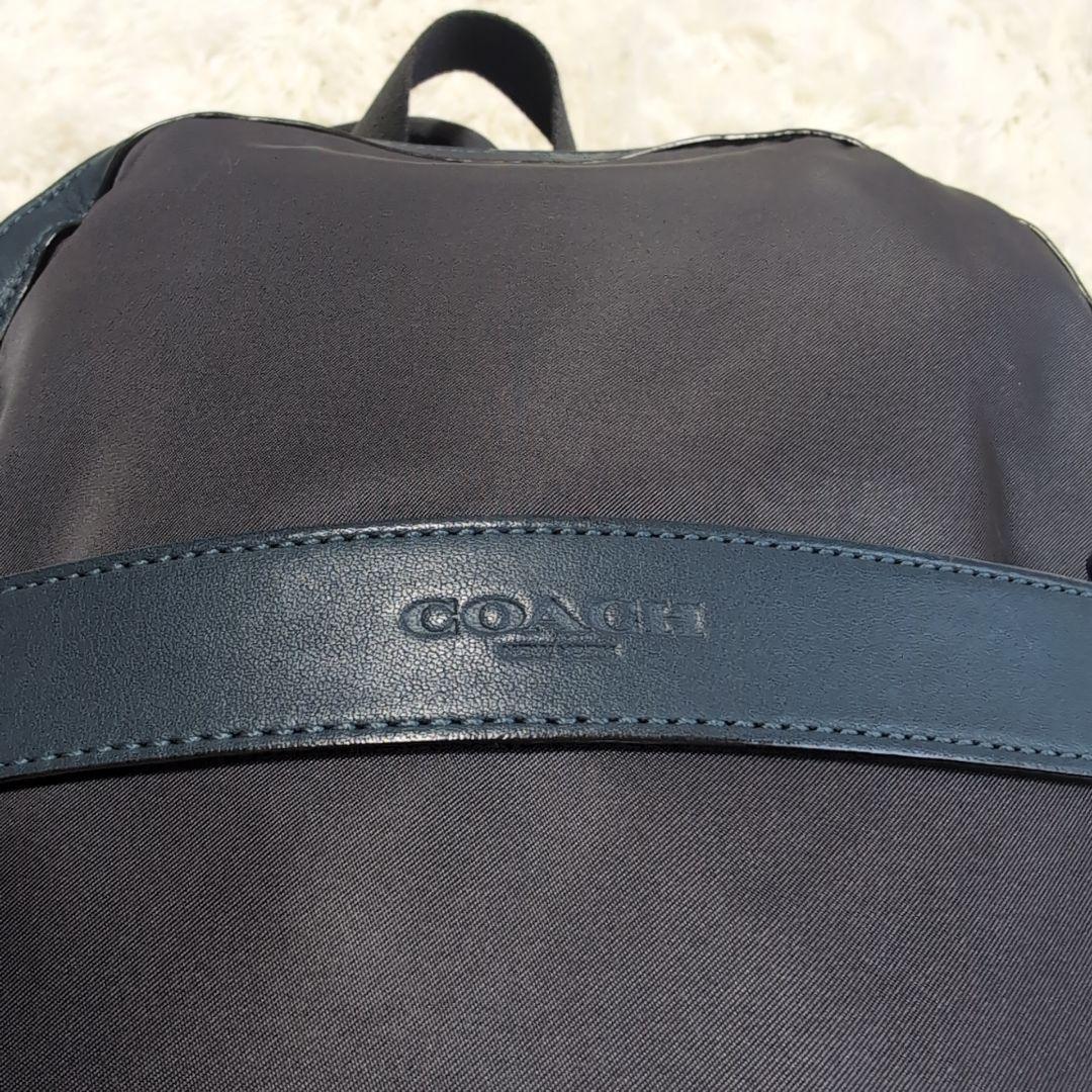 え*べ様 美品　コーチ　リュックサック　レザー　ナイロン　A4可　大容量　 自立