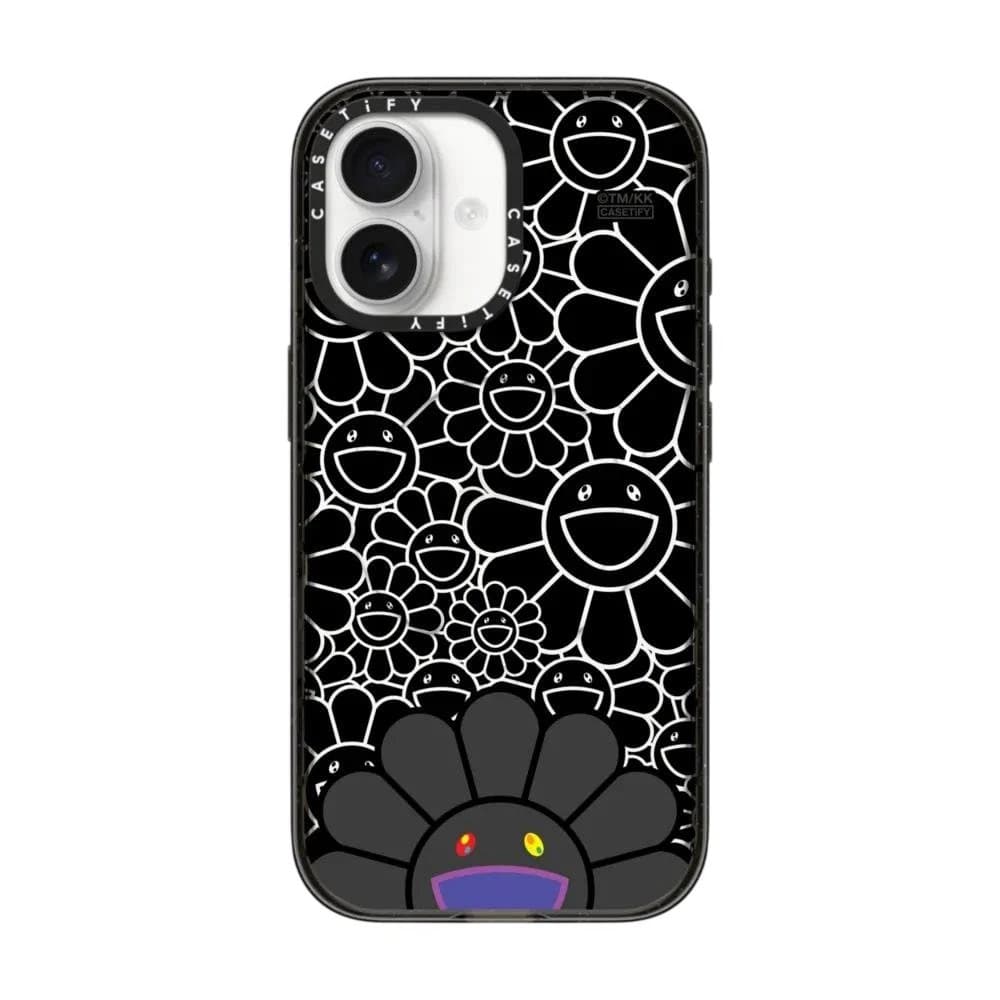 村上隆x CASETiFY フラワー ブラック iPhone 17 ケース