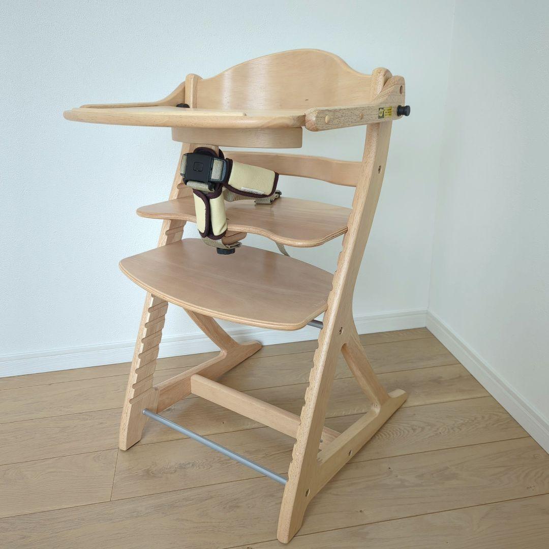 【別売りベルト付】大和屋　すくすくチェアプラス　テーブル•ガード付　ベビーチェア