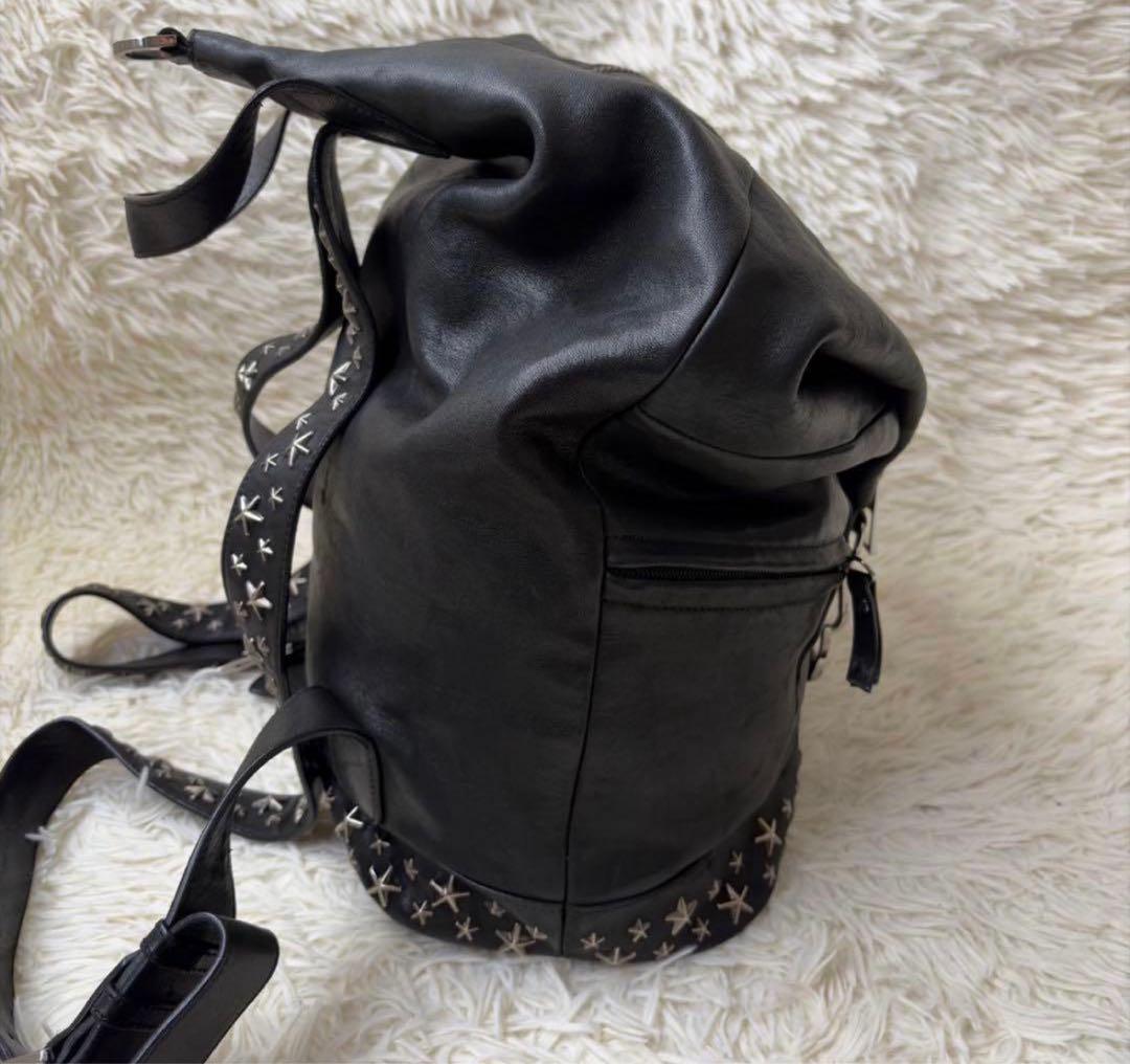 ジミーチュウ フィッツロイ リュック スタッズ レザー ブラック 大容量