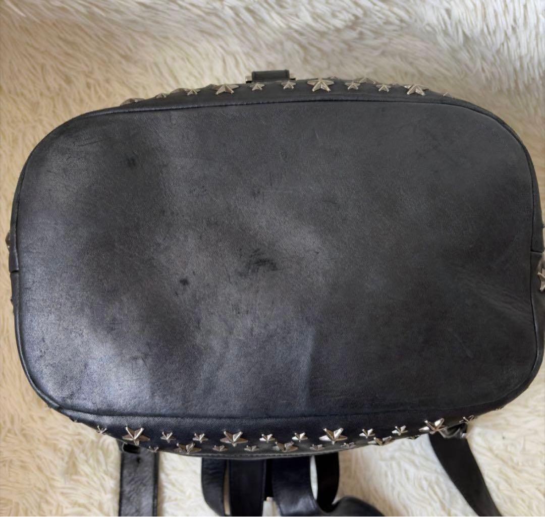 ジミーチュウ フィッツロイ リュック スタッズ レザー ブラック 大容量