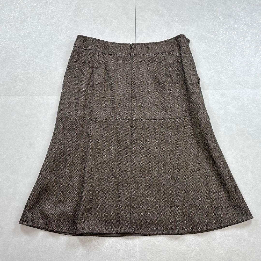 【未使用】NEWYORKER ウールカシミヤ スカートスーツ ブラウン 9号