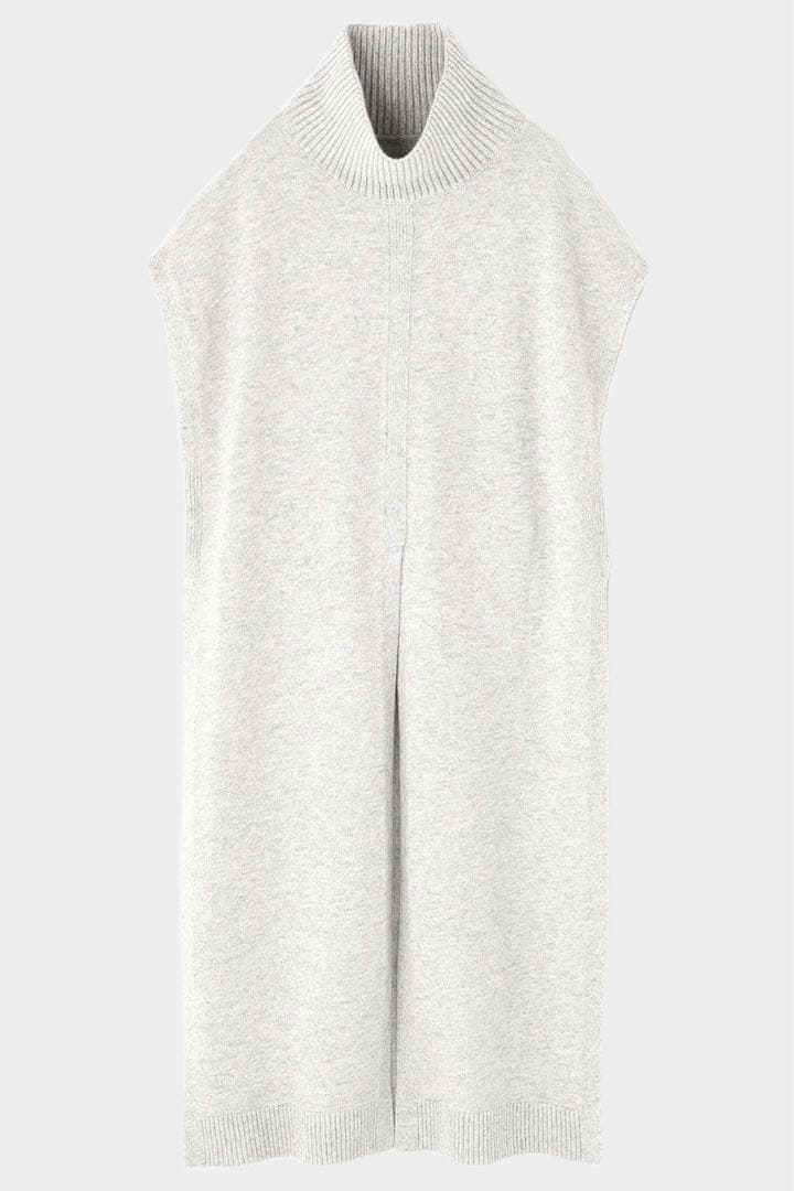 ルフィル　ウールミドルゲージロングジレ　グレー