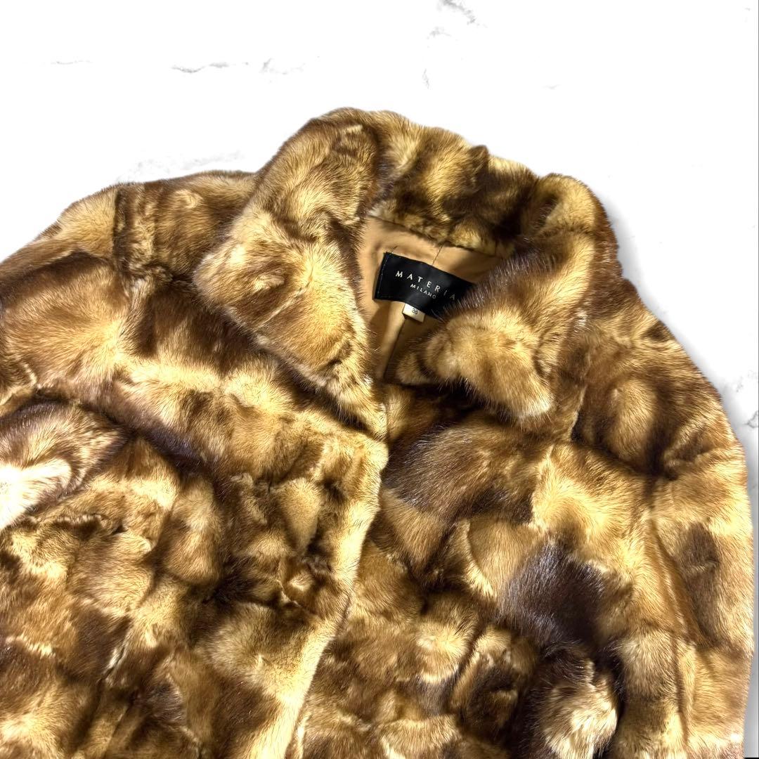 美品✨ MATERIA ゴールデンミンク クロップドショートコート サイズM