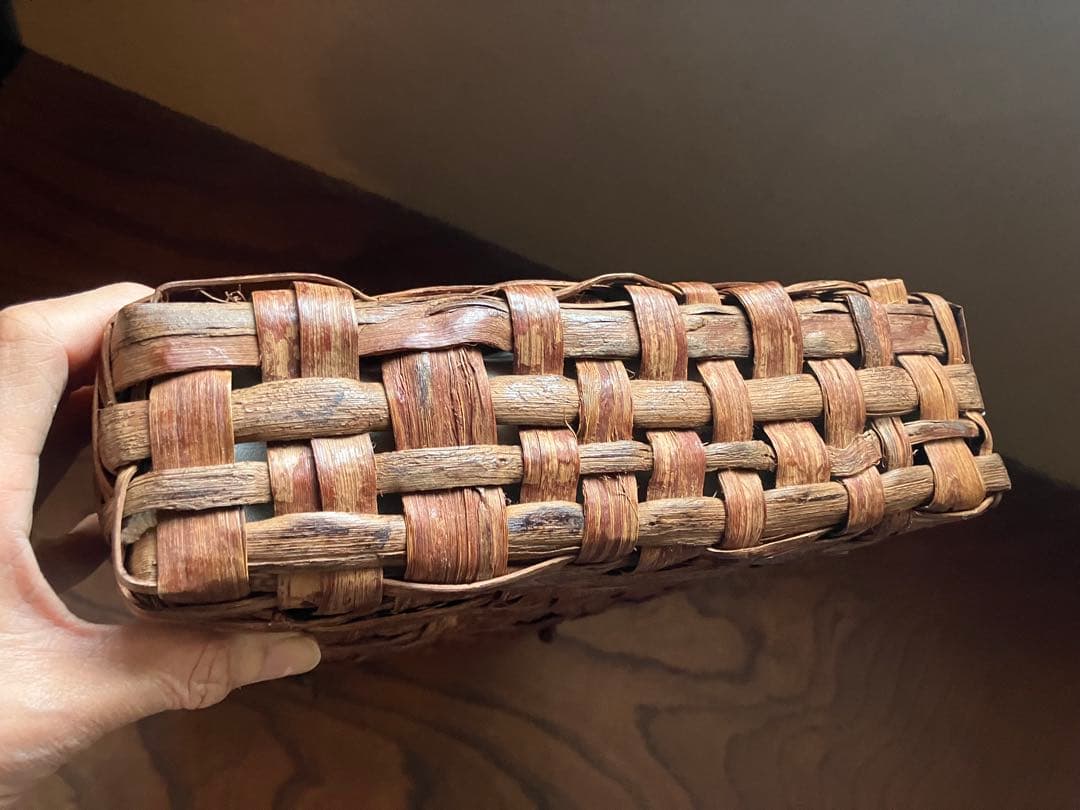 山葡萄　乱れ編み　天然素材　かごバッグ 裏地付き