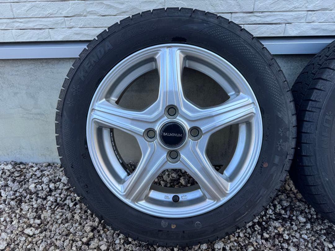 155-65-14アルミホイール付きスタッドレスタイヤ4本セット