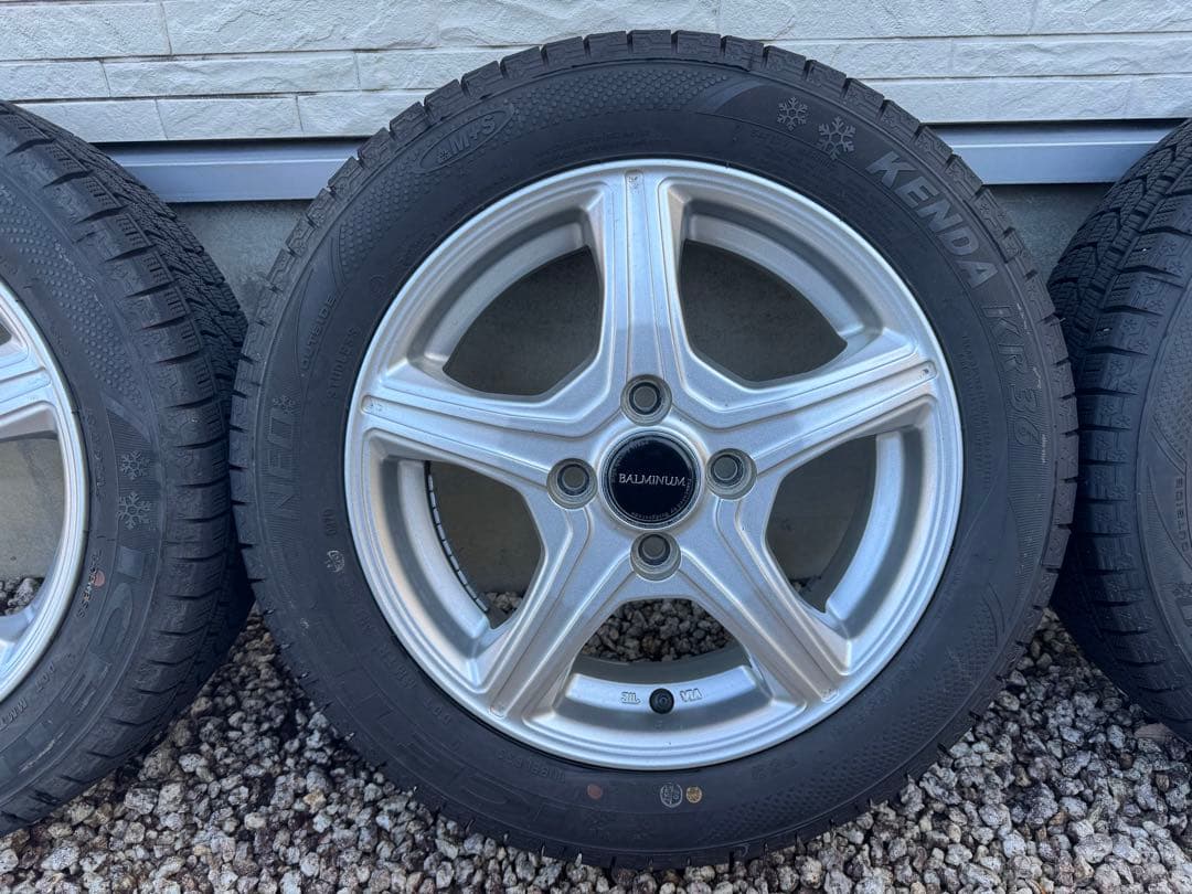 155-65-14アルミホイール付きスタッドレスタイヤ4本セット