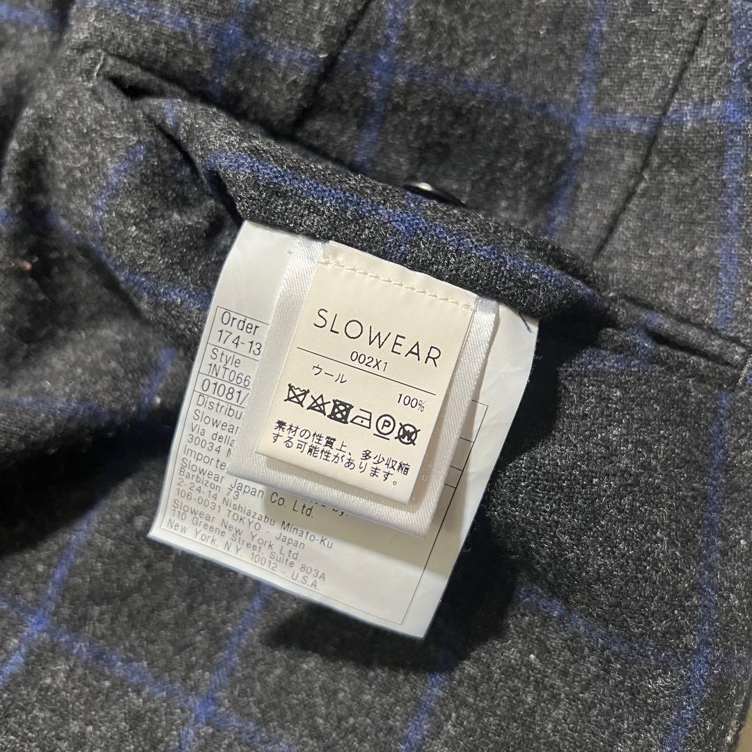 美品 インコテックス ウールスラックス パンツ チェック 48 L グレー系