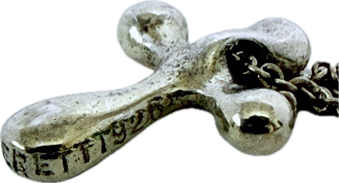 ティファニー 925 オープンハート スモールクロス シルバー ネックレス