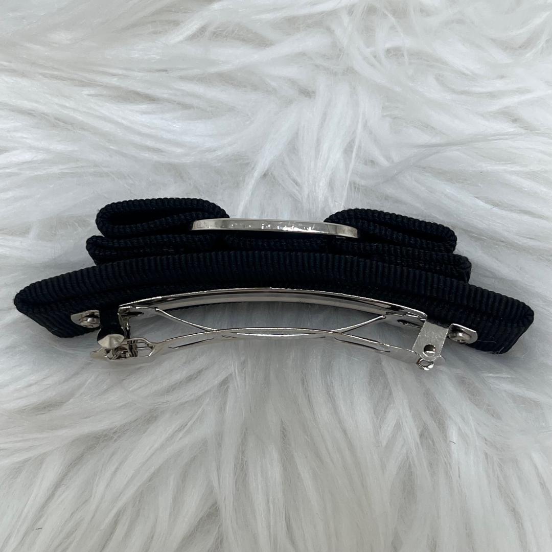 新品✨フェラガモ　バレッタ ヘアアクセサリー ブラック×シルバー