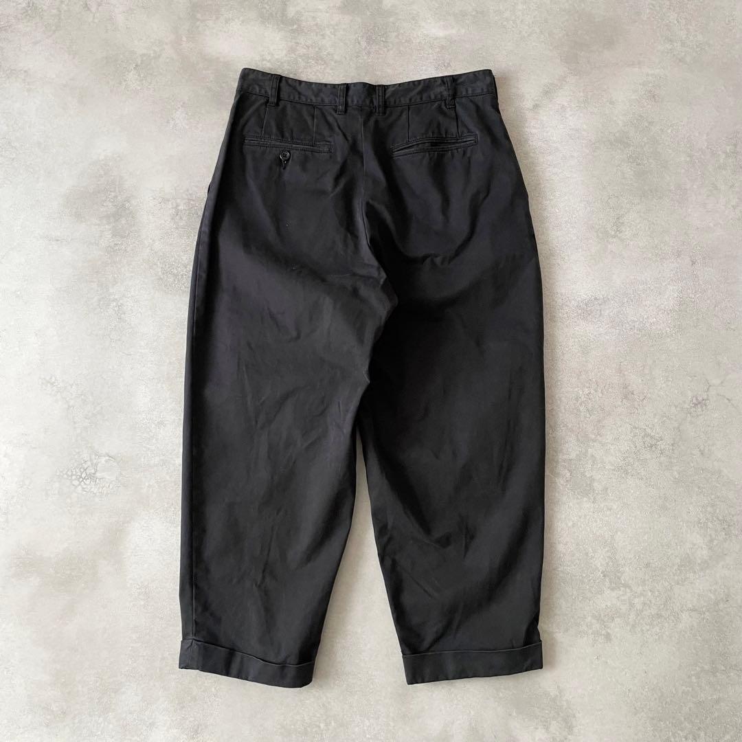 BEAMS PLUS 2プリーツチノトラウザーズ ブラック M 日本製