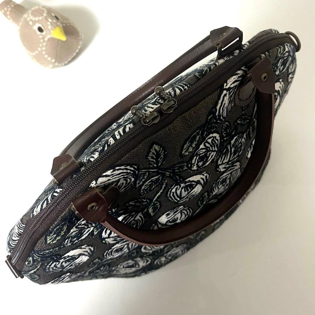 ミナペルホネン　ハンドメイドバッグ　楕円底ファスナーバッグ