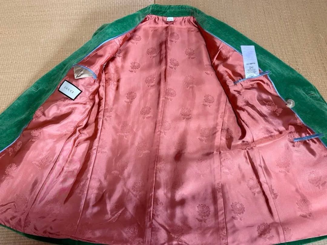 GUCC I ベルベットダブルブレストジャケット　グリーン　ミケーレ期