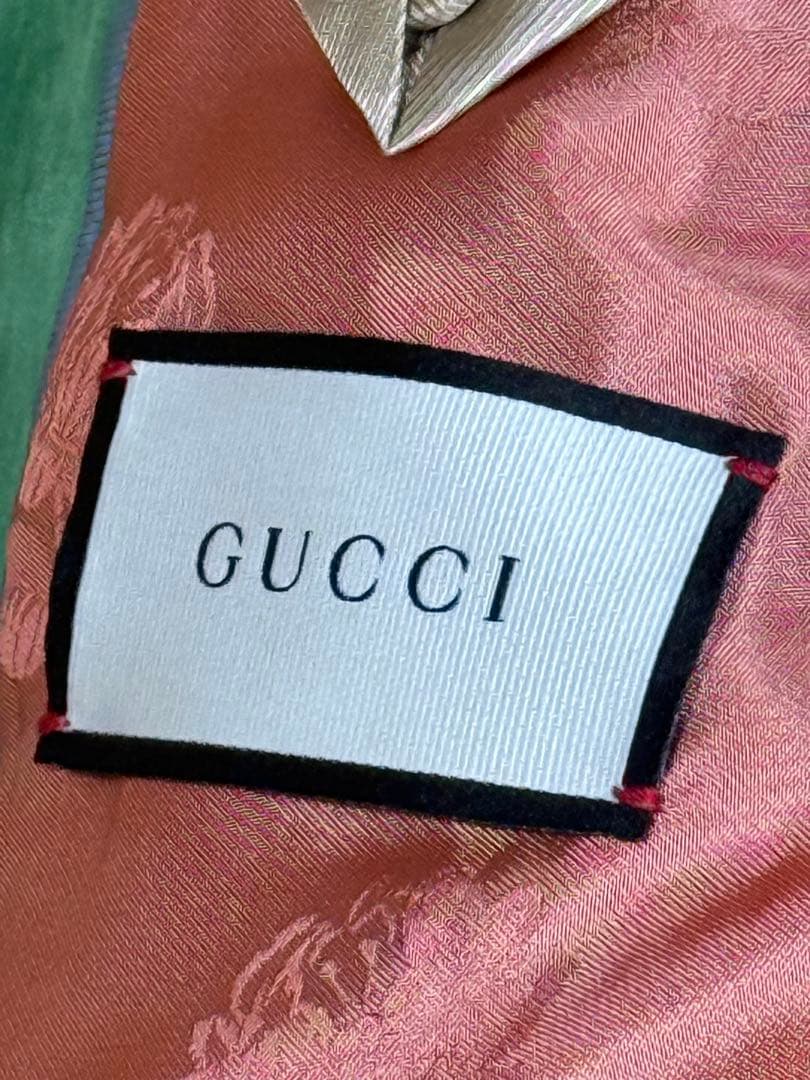 GUCC I ベルベットダブルブレストジャケット　グリーン　ミケーレ期