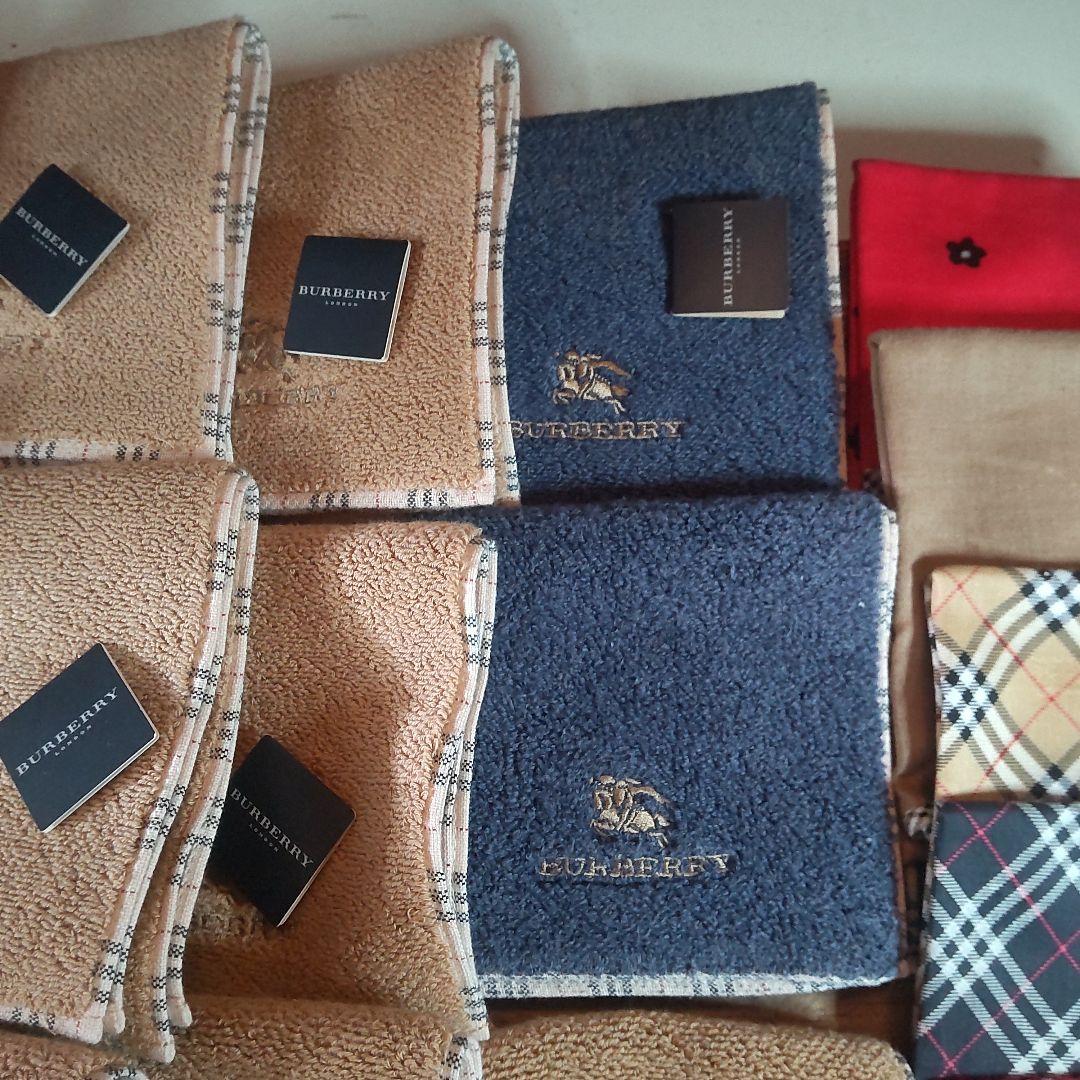 BURBERRYタオル地ハンカチ（小）12枚　ハンカチーフ5枚　まとめ売り