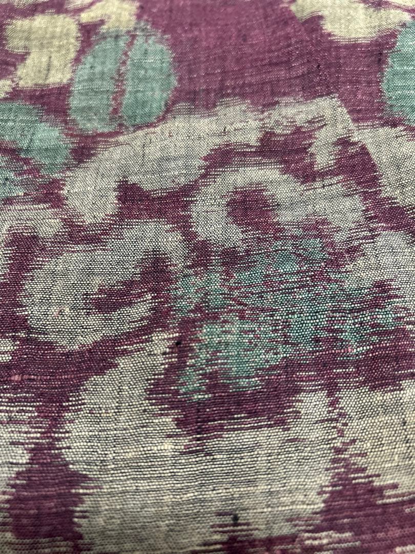 上布 単衣 浴衣 牡丹 麻 夏着物 身丈156 検索)能登上布 越後 本麻 古布