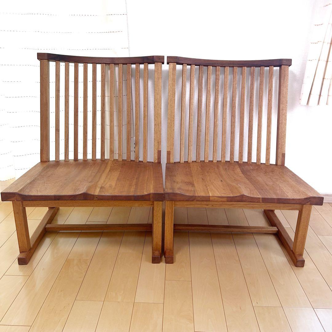 町八家具　クルミ材　ダイニングチェア　ハイバック無垢材　⑤ リビング