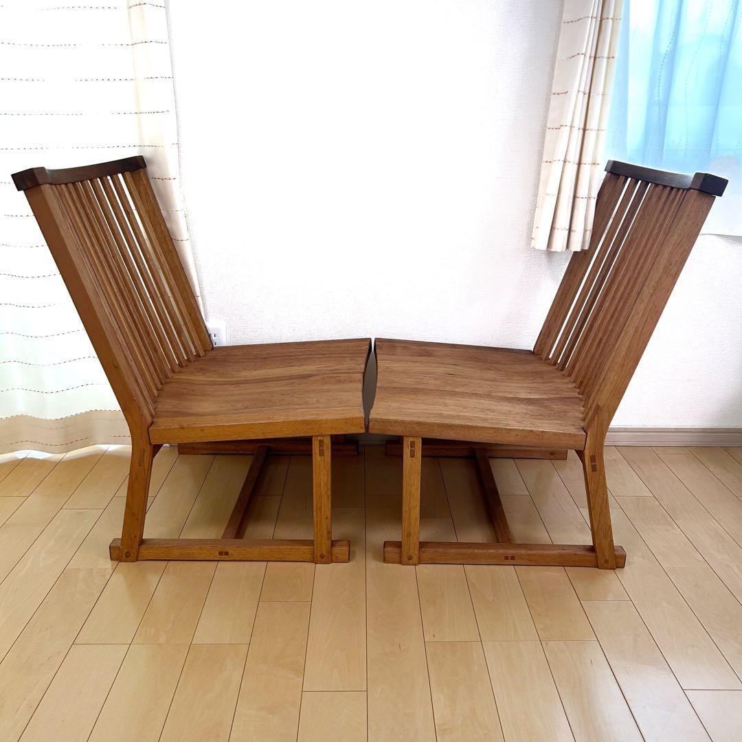町八家具　クルミ材　ダイニングチェア　ハイバック無垢材　⑤ リビング