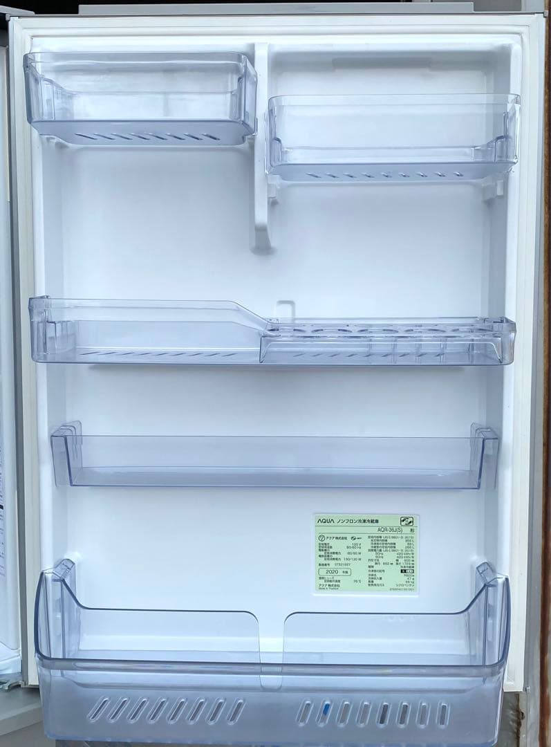 AQUA ノンフロン冷凍冷蔵庫　AQR-36J(S) 2020年製　355L