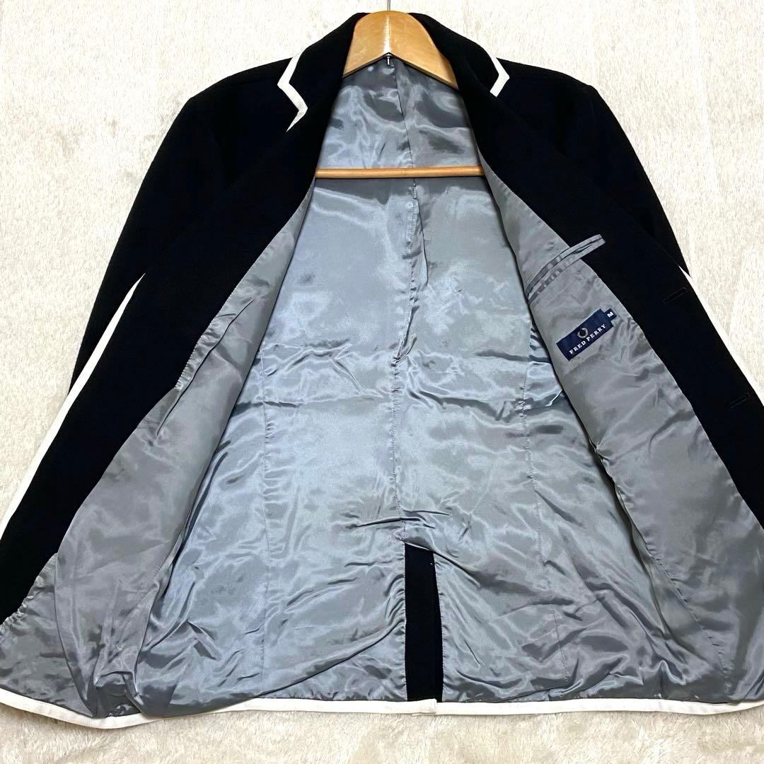 FRED PERRYジャケット パイピング シングル2ボタン アンコン 黒 M