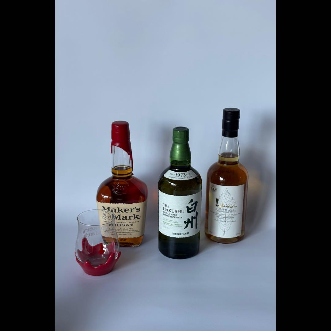 ウィスキー　3本セット　白州　イチローズモルト　maker's mark