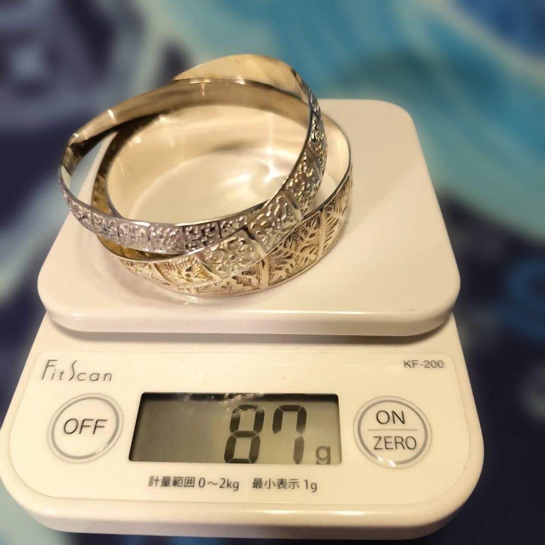ハワイアンキルト　バングル　シルバー925刻印有 3本セット87g