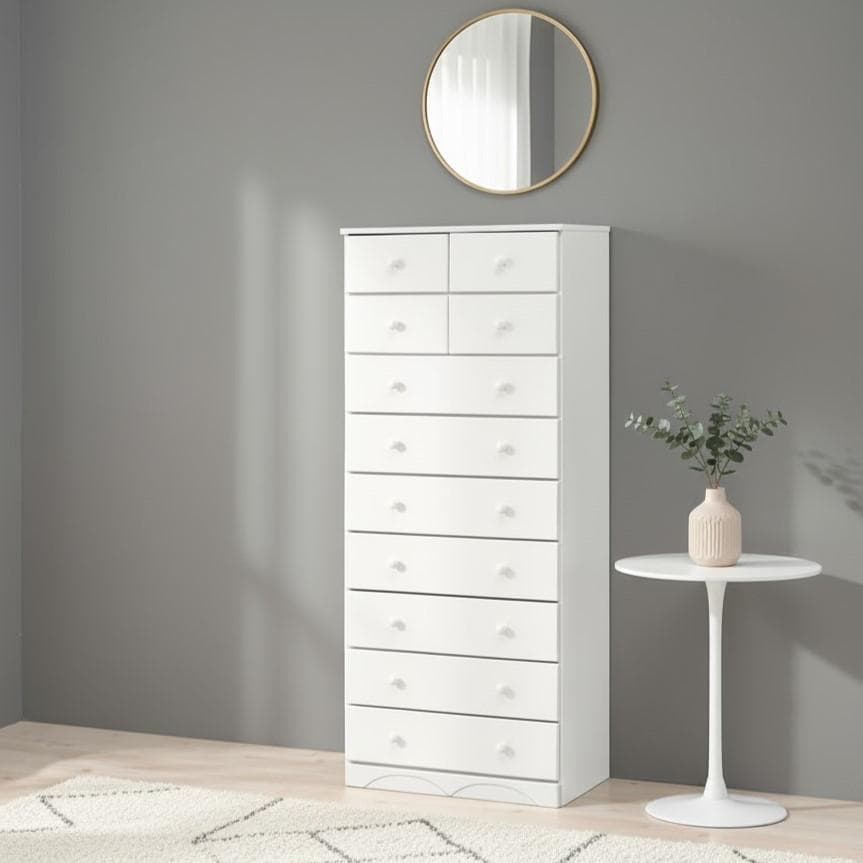 【新品】天然木　幅60cm　11杯　ハイタイプ 白チェスト　タンス　アウトレット