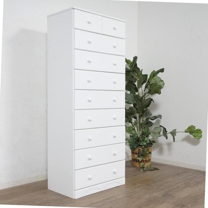 【新品】天然木　幅60cm　11杯　ハイタイプ 白チェスト　タンス　アウトレット