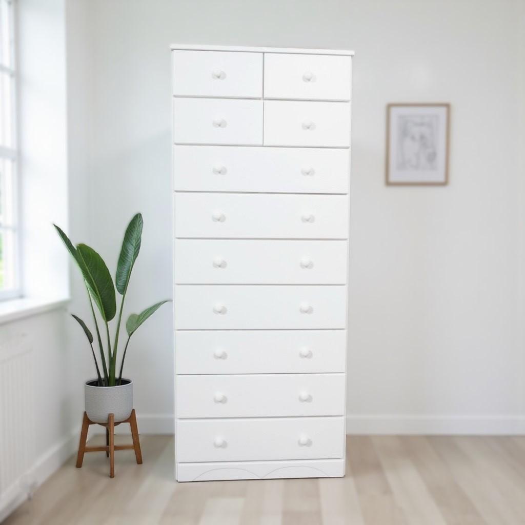 【新品】天然木　幅60cm　11杯　ハイタイプ 白チェスト　タンス　アウトレット