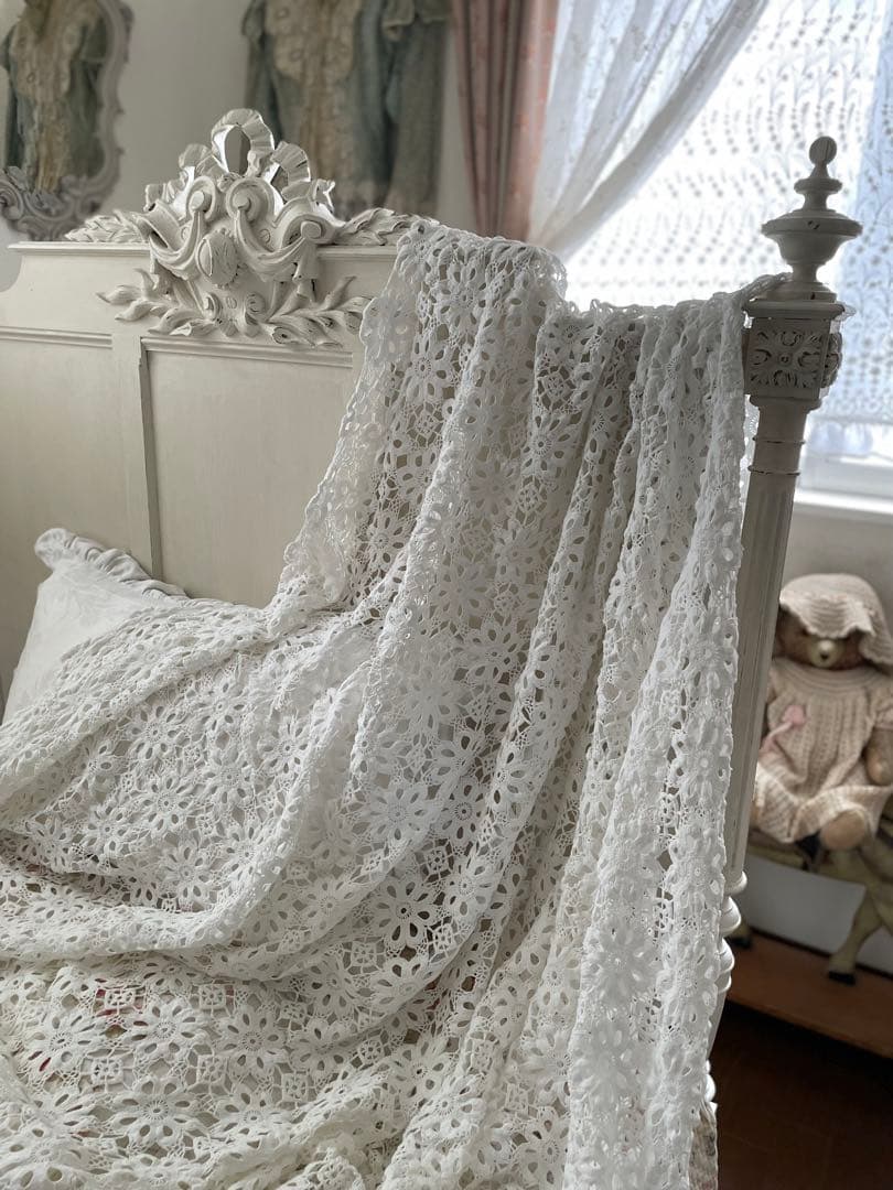 ˚✧₊⁎断捨離SALE⁎⁺˳✧༚ハンドメイド レース ベッドカバー♡イギリス製