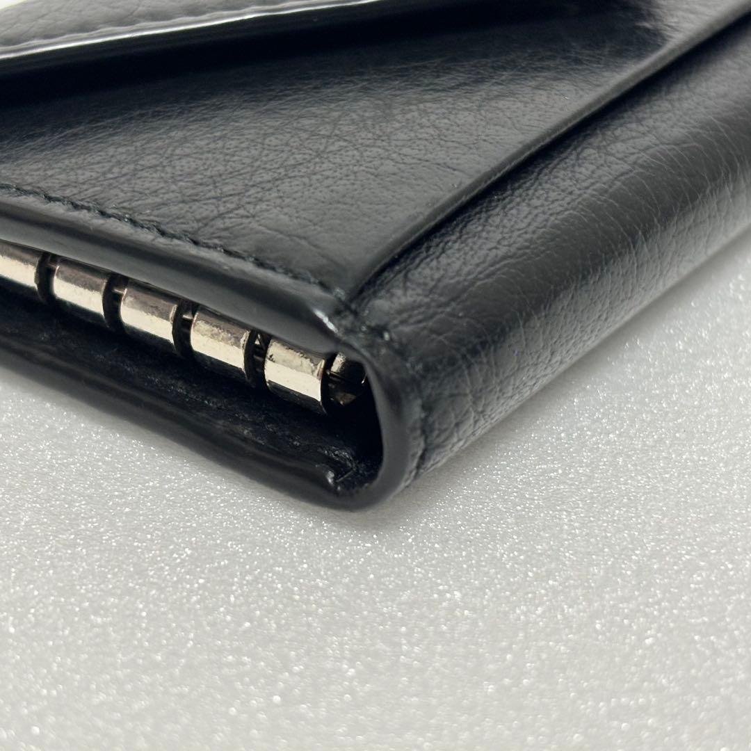 美品♡BALENCIAGA バレンシアガ ペーパー 6連キーケース リング 黒