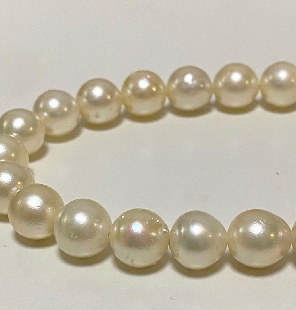 本真珠 ネックレス パール シルバー刻印 40cm 約8mmぐらい