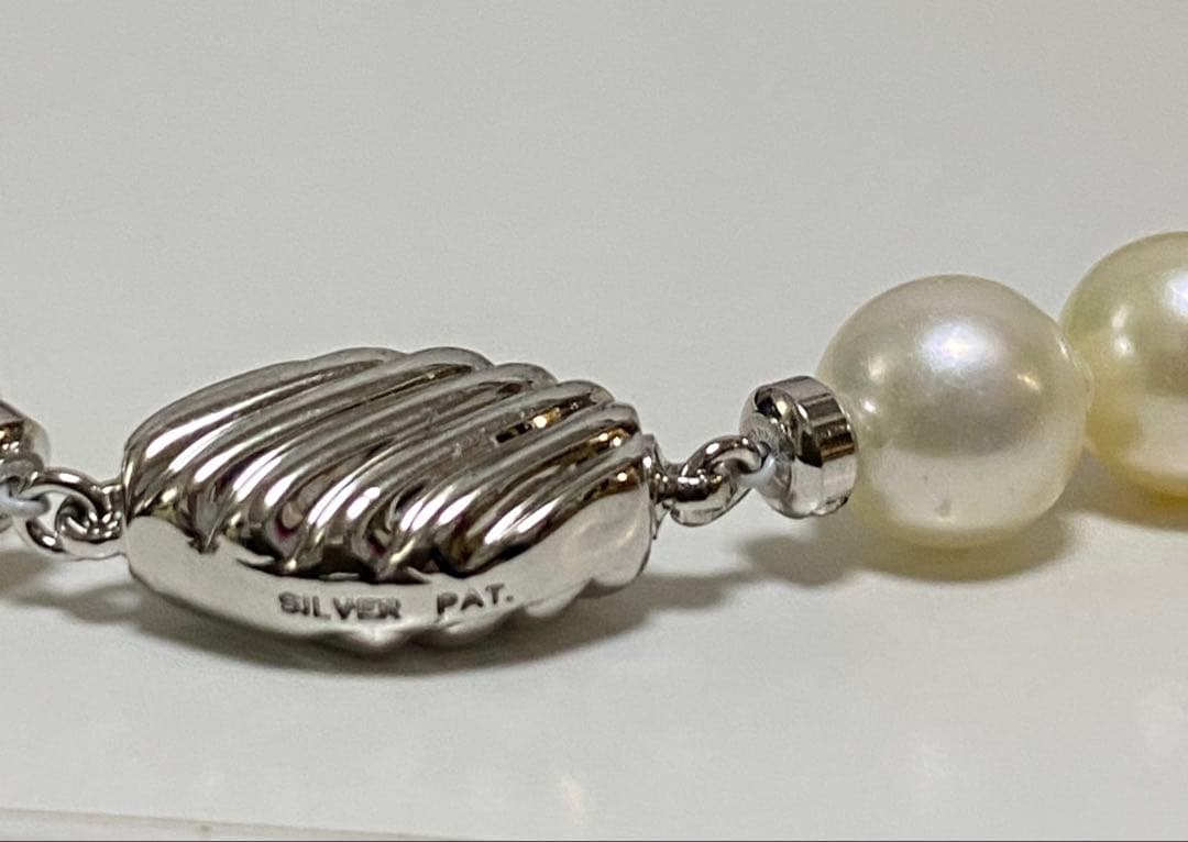 本真珠 ネックレス パール シルバー刻印 40cm 約8mmぐらい