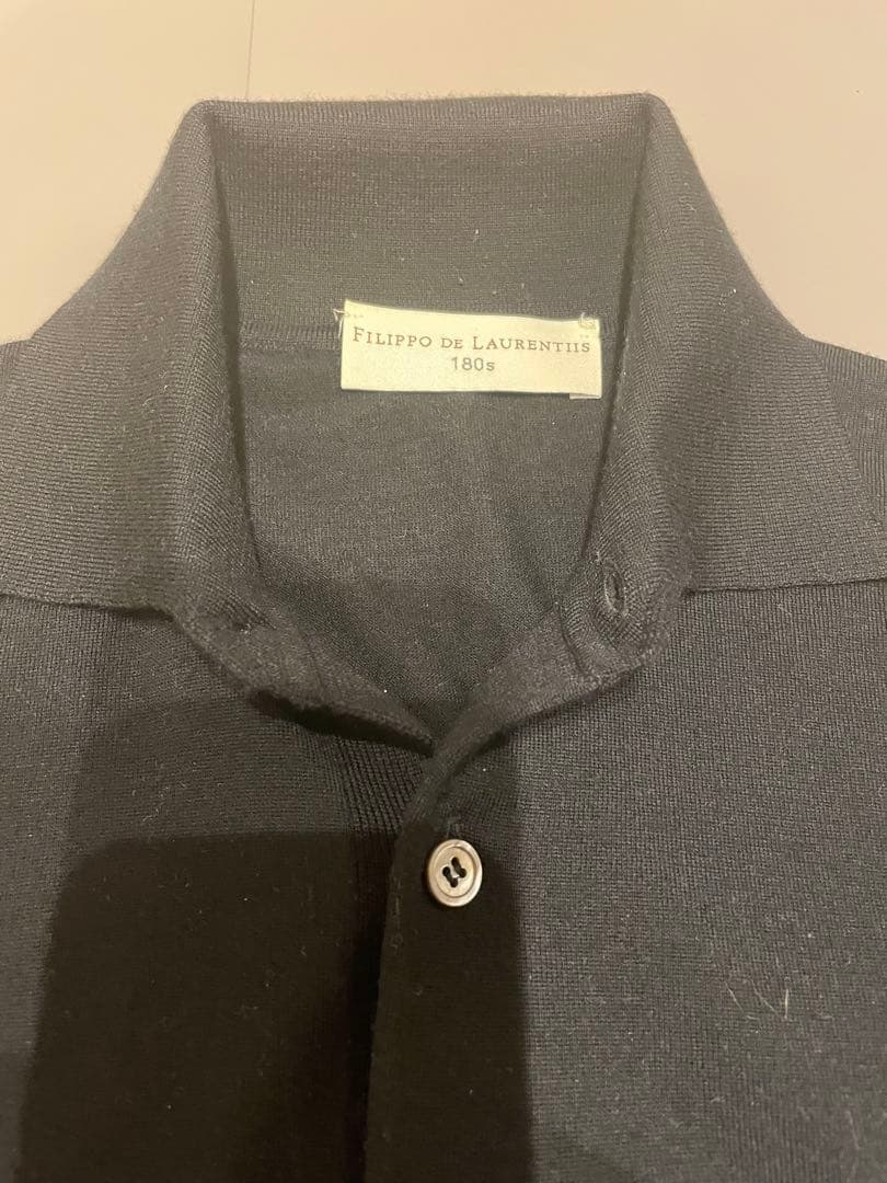 Filippo de Laurentiis ブラック ニットポロ ブラック 48