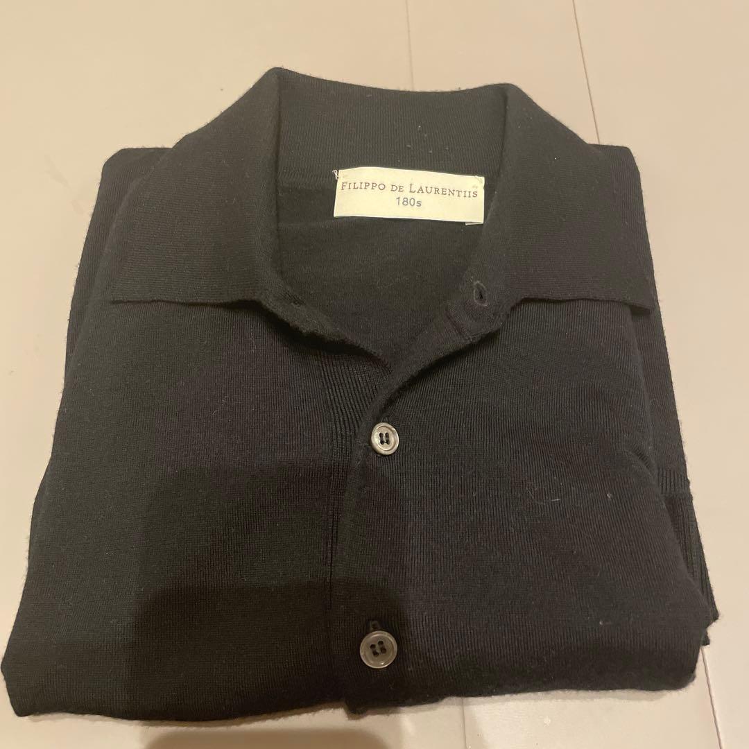 Filippo de Laurentiis ブラック ニットポロ ブラック 48