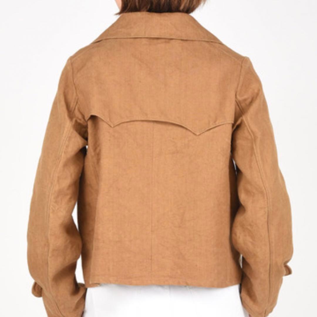 定価¥75.900【未使用】45R/リネンダックのショートPコート/ベージュ