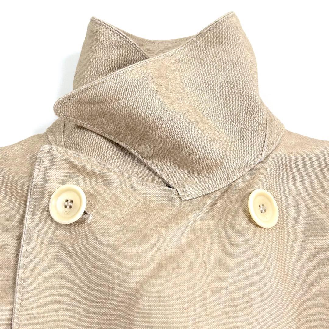 定価¥75.900【未使用】45R/リネンダックのショートPコート/ベージュ