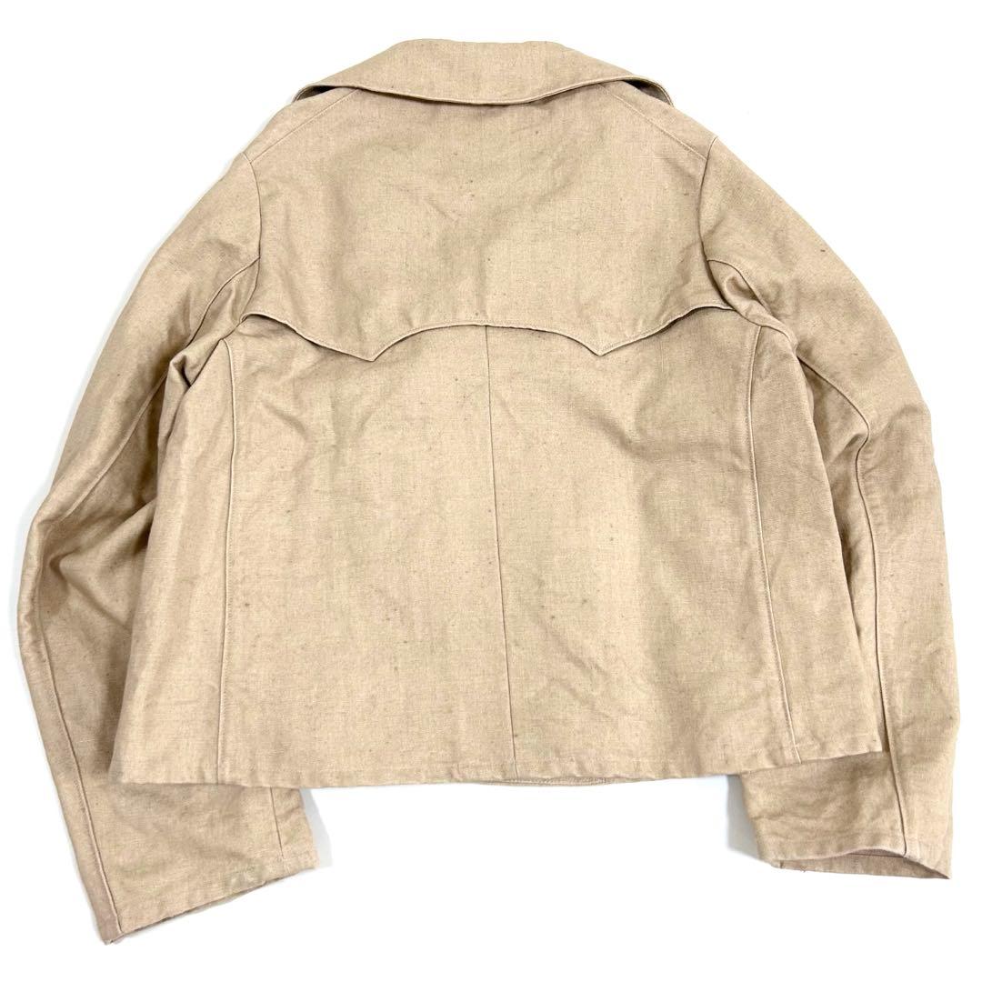 定価¥75.900【未使用】45R/リネンダックのショートPコート/ベージュ