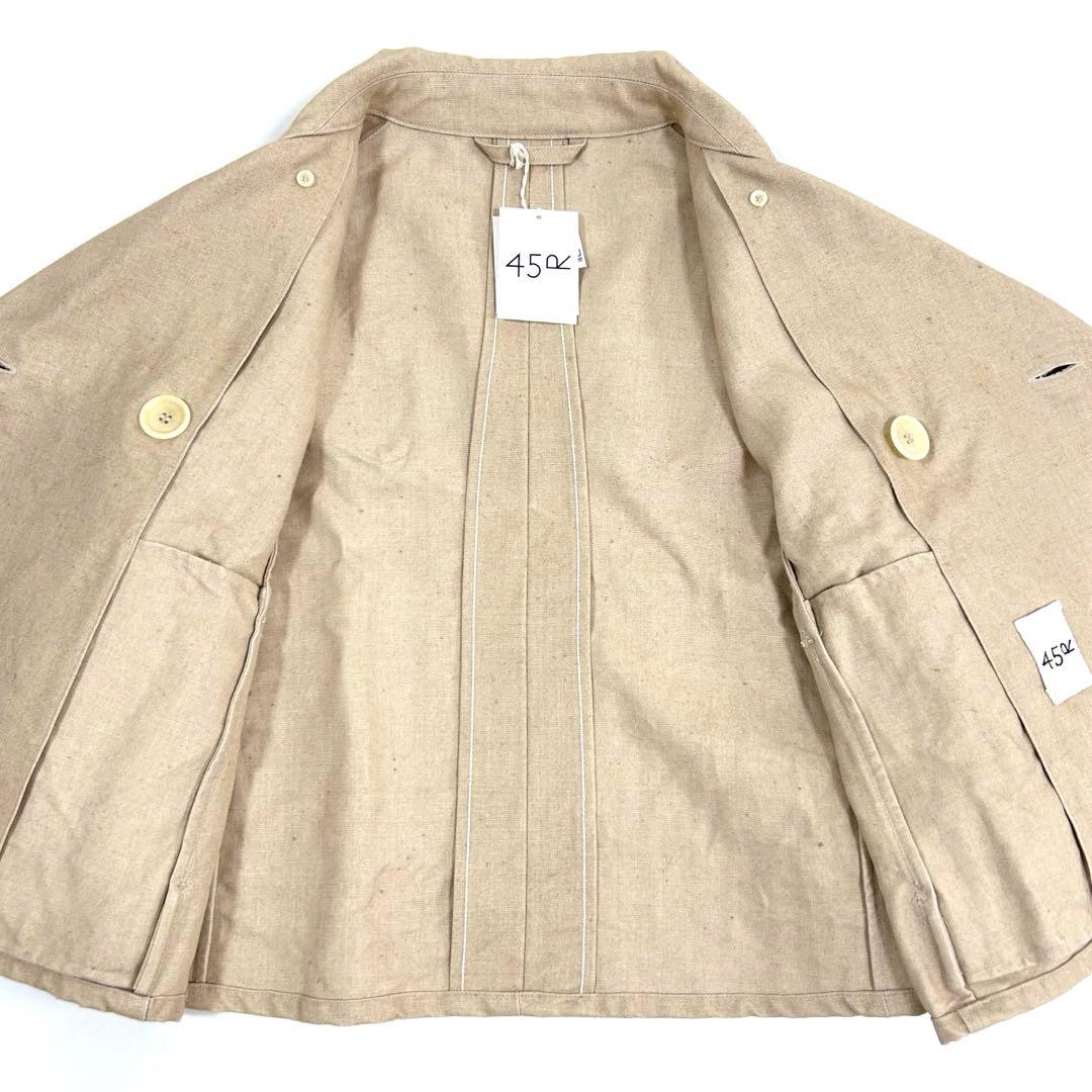 定価¥75.900【未使用】45R/リネンダックのショートPコート/ベージュ