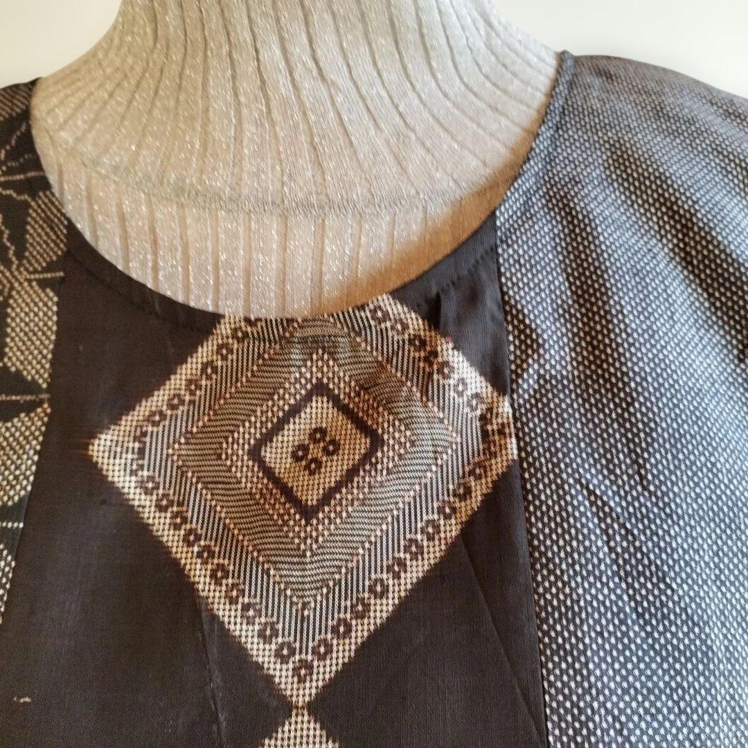 着物リメイク 大島 龍郷 ワンピース チュニック