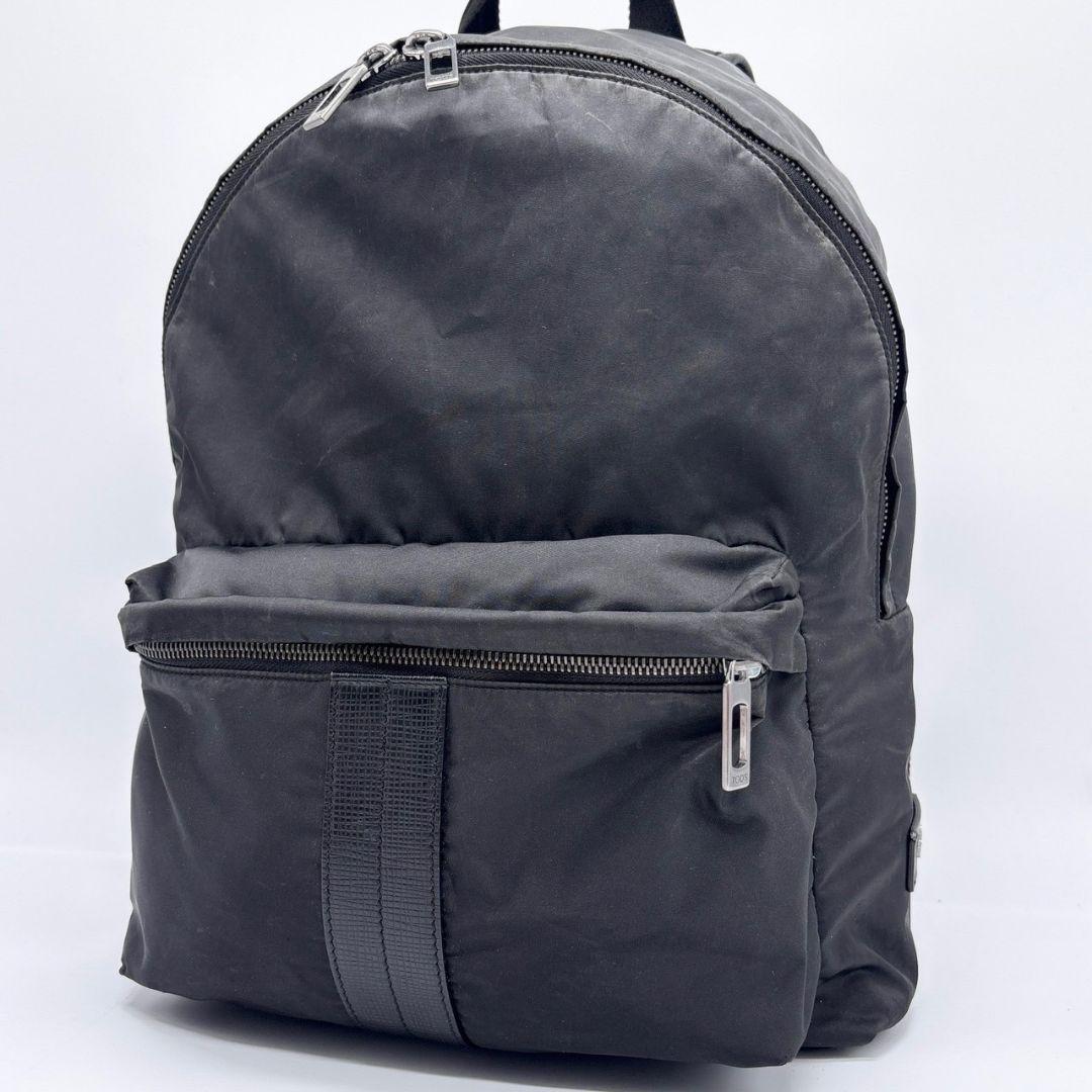 高級✨TOD'S トッズ リュック バックパック ロゴ ナイロン×レザー A4可